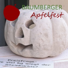 Apfelfest:Schätzspiel Steinkürbis.