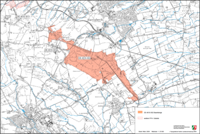 Karte. Übersicht über das FFH-Gebiet Baumberge.